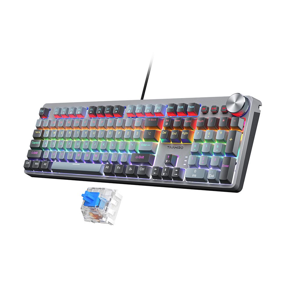 Dynamic Luminous Wired Mechanical Keyboard & Silent Gaming Mouse Set, Three-Mode for Office & Gaming.