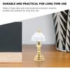 Miniature Dollhouse Table Lamp LED Desk Model Mini Light Decoration Children's Toy Dollhouse Play Accessories for Mini House Bedroom Pack of 2
