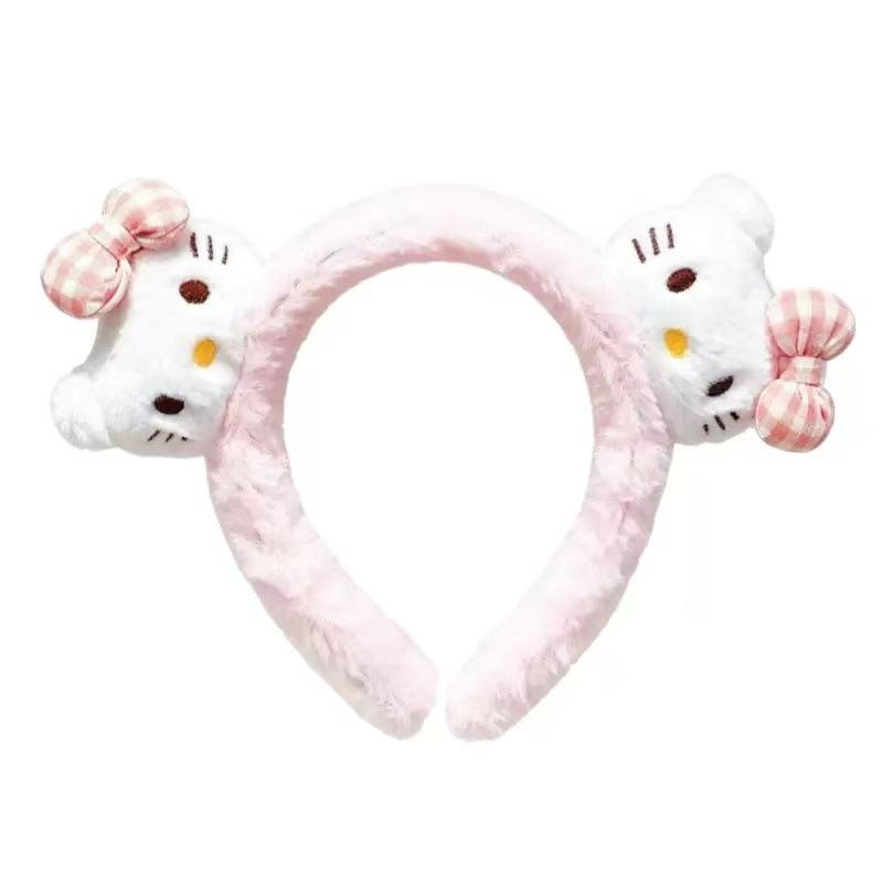 Women's Cute Lace Bow Cat Headband - Cartoon Plush Face Wash Hair Accessory
