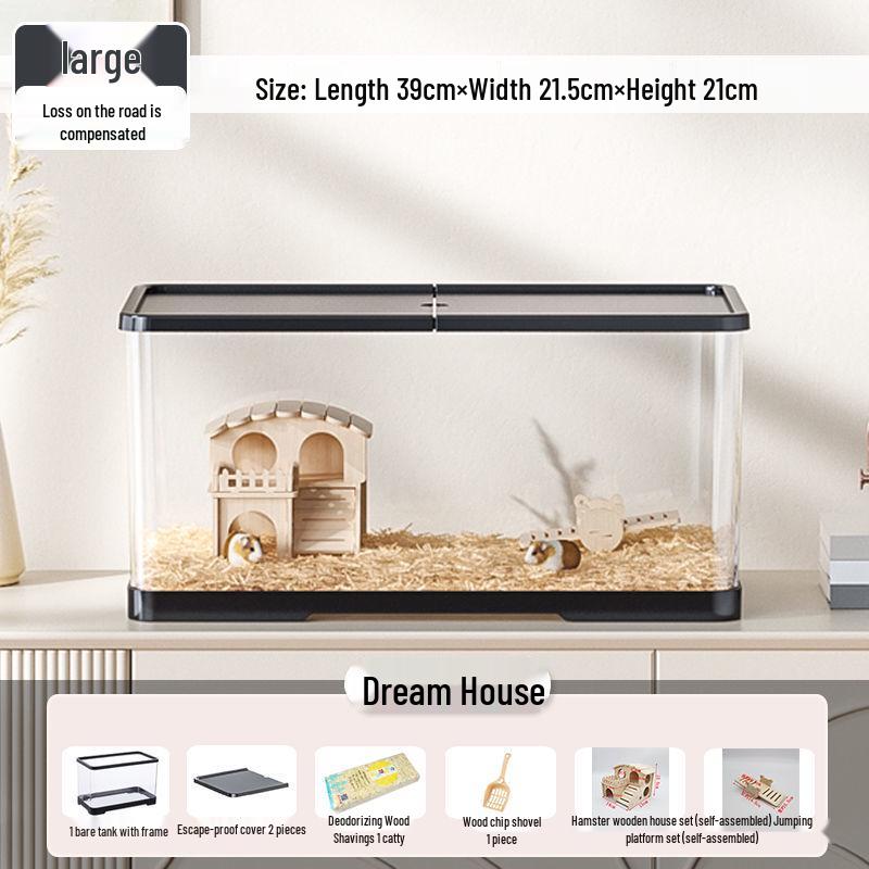 Golden Hamster Luxury Acrylic Villa - Transparent Breeding Cage with Spacious Bedroom