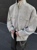 SWAMP AREA Matte Velvety PU Leather Men's Retro American Workwear Jacket - Autumn/Winter Style