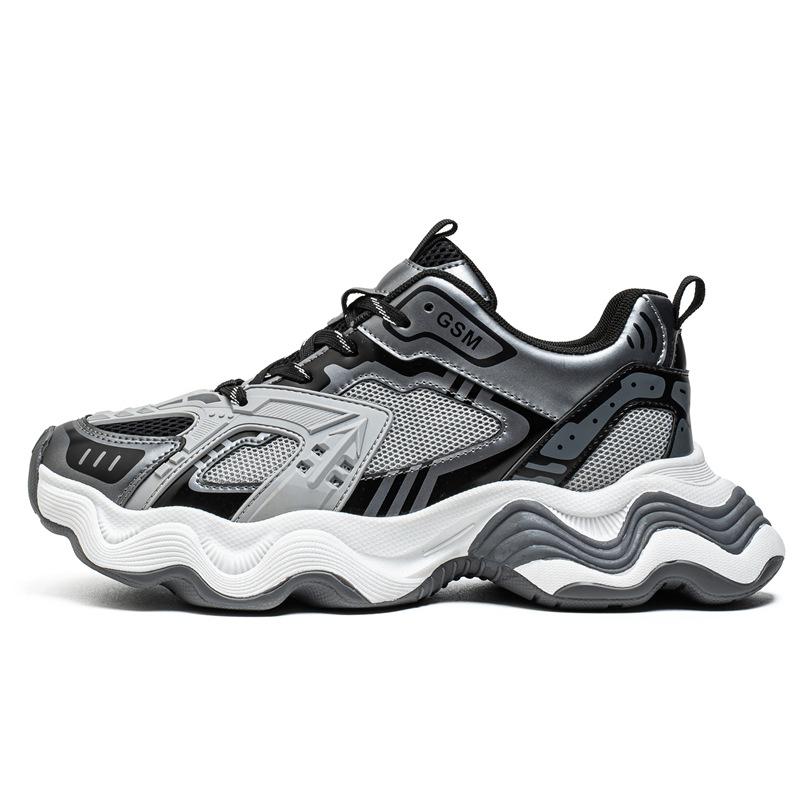Four Seasons New Breathable Thick-soled Height Increasing Casual Sneakers Mesh Running Personalized Dad Shoes