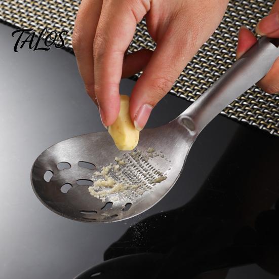 Handy Nut Grinding Spoon Stainless Steel Spoon, Garlic Ginger Mashing And Egg Separating Multifunctional Tool, Versatile Cooking Tool for RV Ergonomic