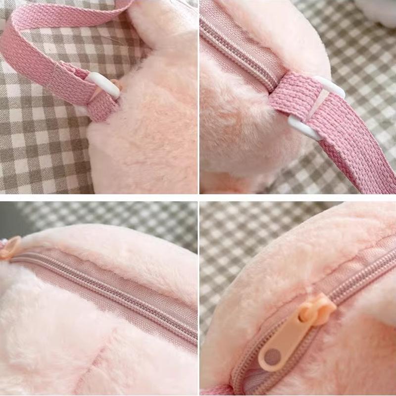 Geantă crossbody nouă Labubu: Geantă de umăr portabilă de pluș de desene animate cu păpușă de pluș și organizator pentru mărunțiș