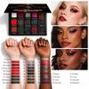 15 Barev Gotická Matná Třpytivá Paletka Stínů na Oči Tmavá Punk Halloween Červená Černá Oční Make-up