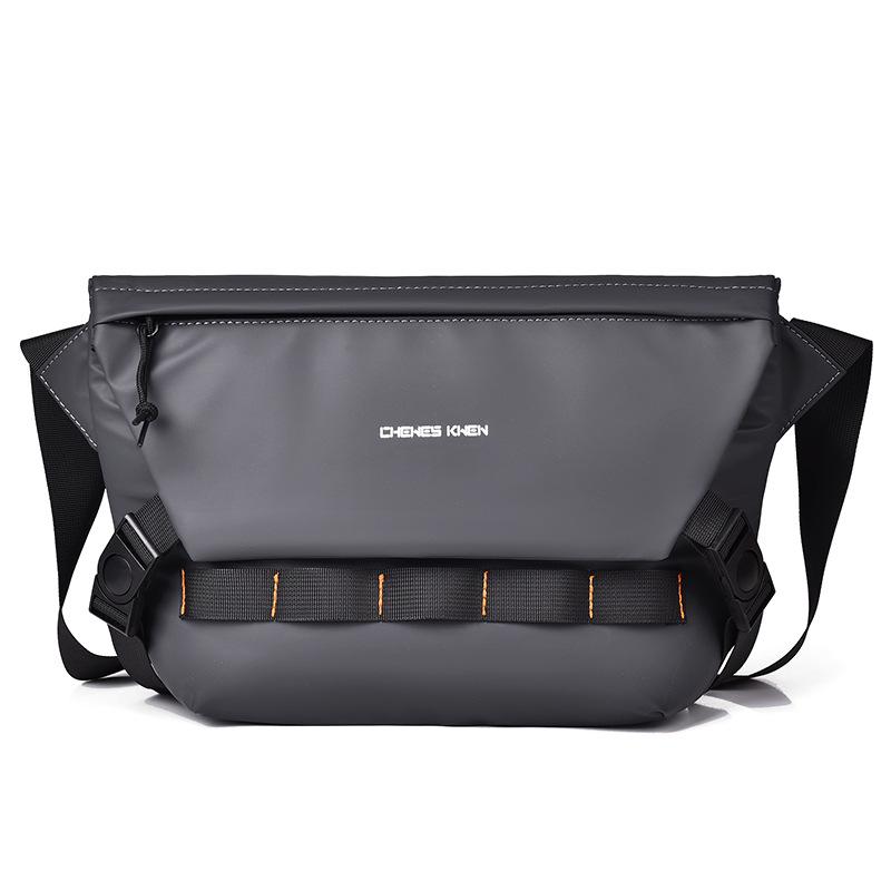 Men s Trendy Crossbody Bag: Large Capacity, Multi-Compartment, Splash-Proof, Casual Single Shoulder Messenger Bag. серый