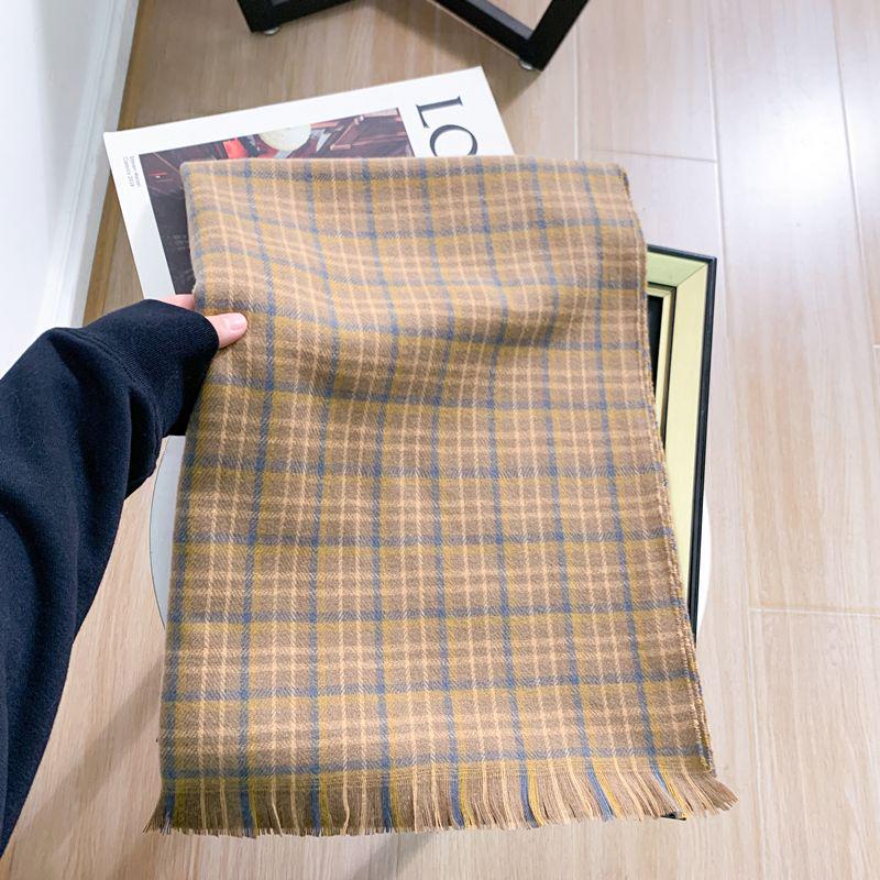 Women's Faux Cashmere Plaid Scarf - Korean Style, Thick & Warm Autumn/Winter Shawl