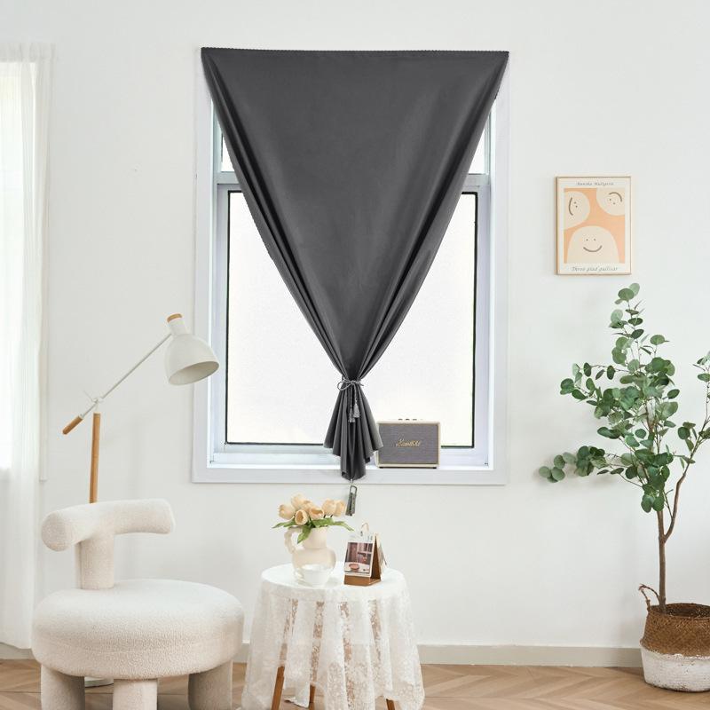 

Self Adhesive Blackout Curtains Velcro No Drill Full Length Bedroom Living Room Privacy Thermal Insulated Easy Install 1 Panel W50cm*H70cm темно-сірий