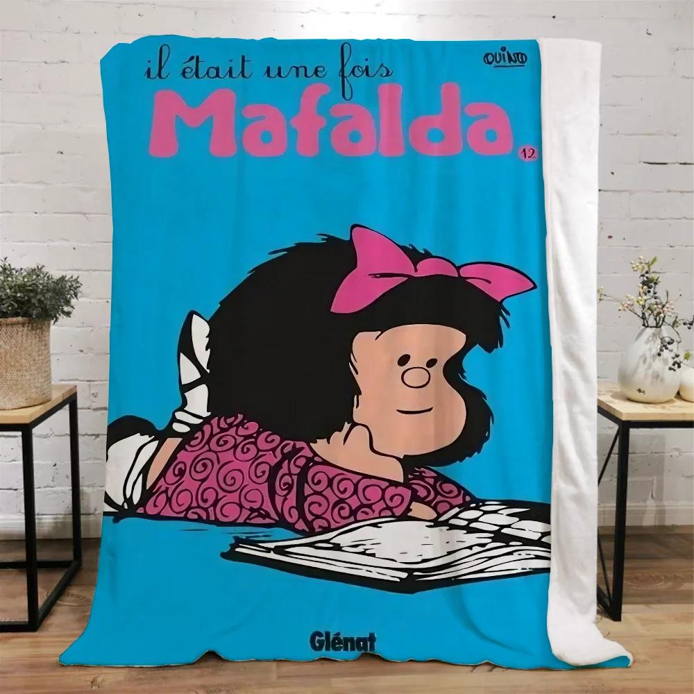 Mafalda Vtipná deka na pohovky Vlastní deky Dekorace na pohovku Přehoz na postel Luxusní ložní prádlo Pletená kostka Plážová osuška Bytový interiér