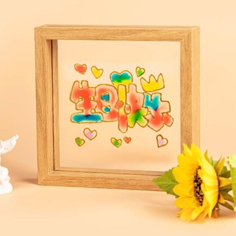 Handprint Art Craft Set Glass Painting Supplies With 6 Color Paint For Mothers Fathers Grandparents Birthday Christmas