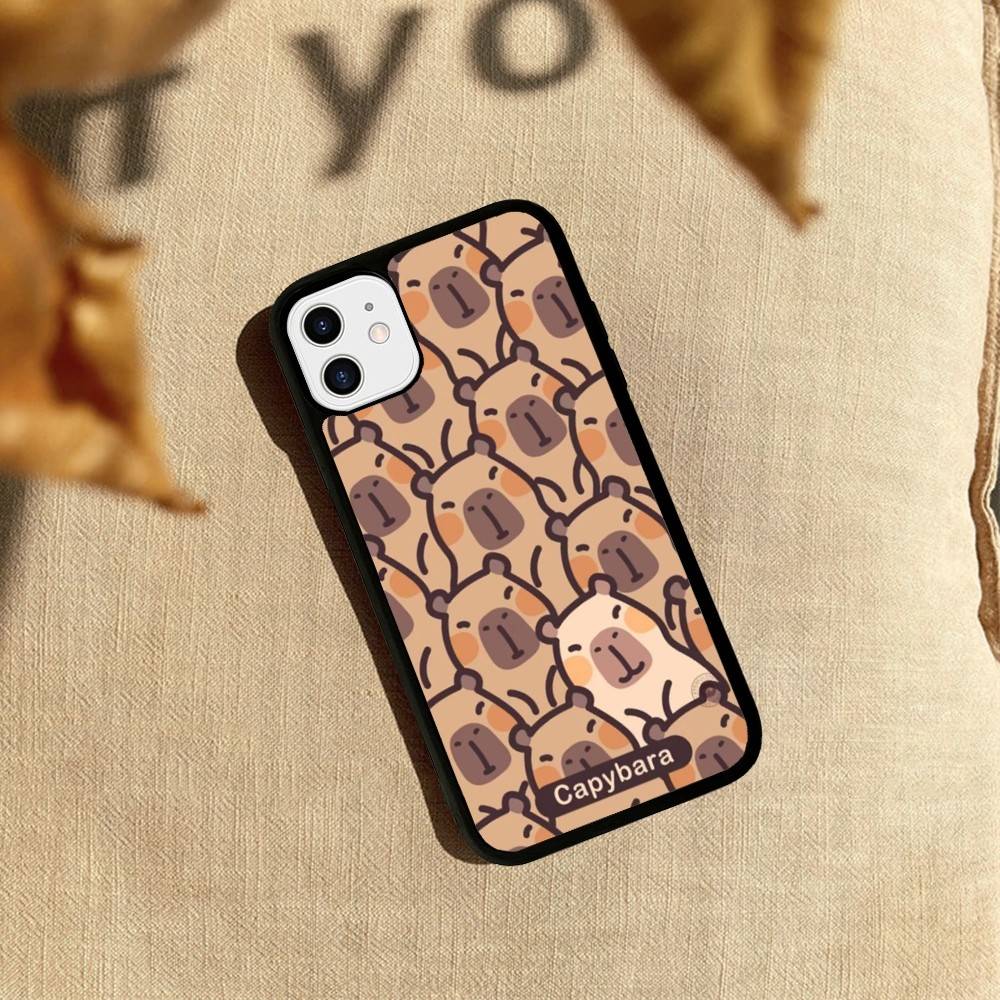 Cartoon Capybara Phone Case For IPhone 17 Pro 16 Plus 16 Pro Max 15 14 13 12 11 PC+TPU Back Cover
