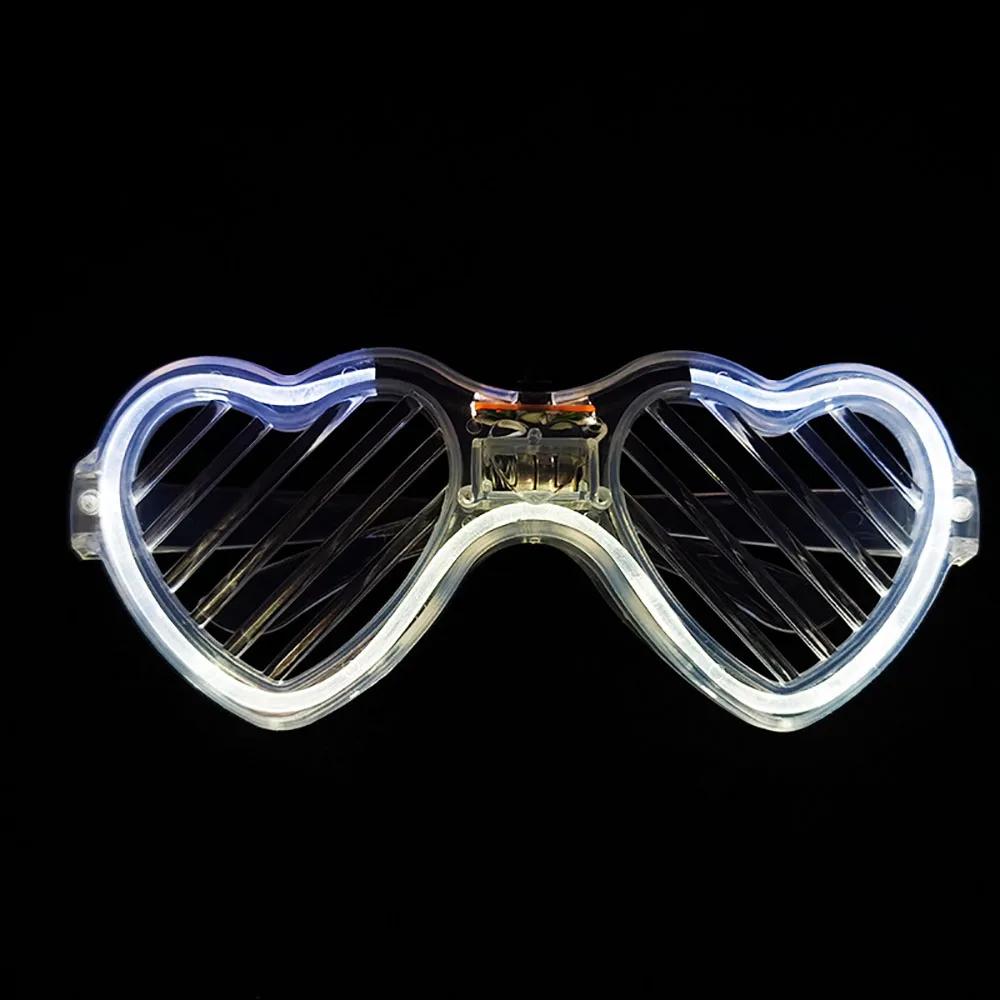 1/5PCS LED Glasses Glow In The Dark Heart Shaped LED Light Up Sunglasses Glow Neon Party Favor for Kids Adults Party Supplies