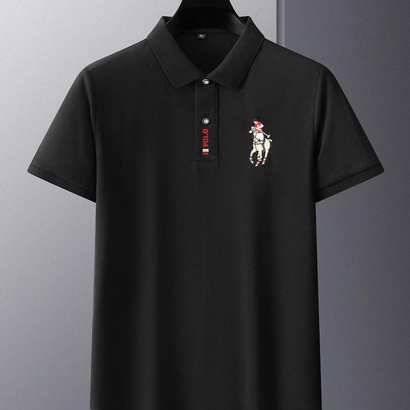 Business Polo Shirt Super Good Quality Tencel Cotton Polo T-shirt Solid Color Loose Golf Lapel Shirt