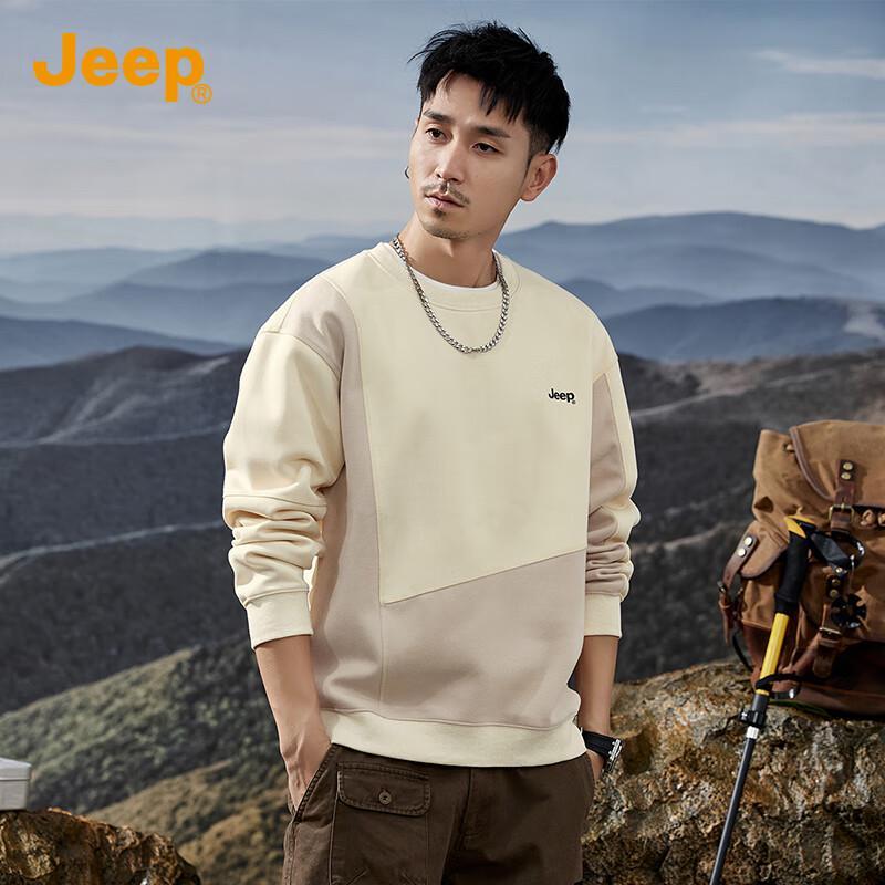 Jeep Men's Color Block Loose Fit Sweatshirt