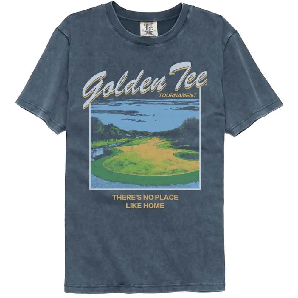 Golden Tee - No Place Like - American Classics - Blue Solid Short Sleeve C 100