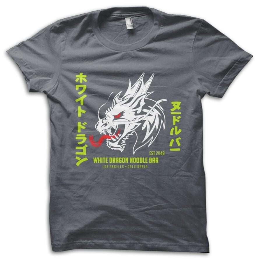 White Dragon Noodle Bar Blade Runner 2018 Tyrell Corp charcoal t-shirt 9198 S разноцветный