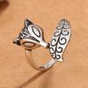 Anillo Vintage de Plata 925 Ajustable Zorro para Mujer Hermoso Anillo Moda Boda Compromiso Joyería Fiesta Regalos para Mujer