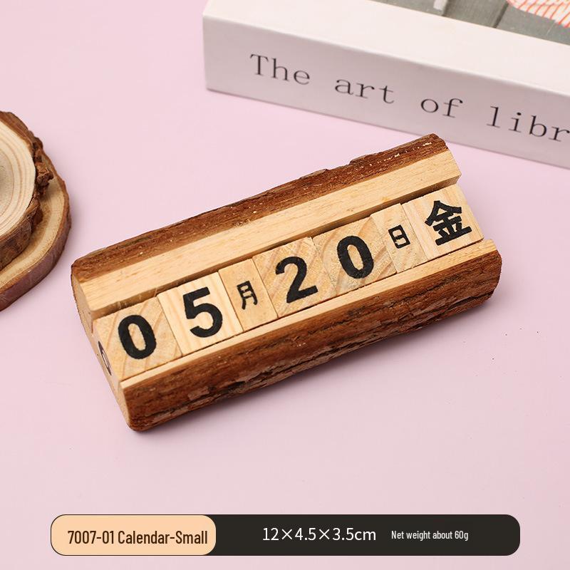 2025 Trä Väggkalender: Kreativ bordsdukning & Fotodatumkort för förskolan