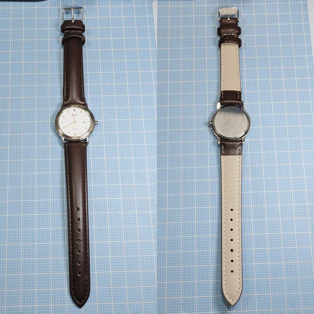 [USED] SEIKO SPIRIT Men's Battery Strap Replacement Working R-63