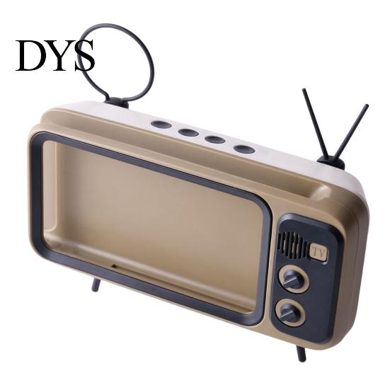 Soporte para Teléfono Altavoz Reproductor de Música Antideslizante Retro TV Decoración del Hogar Móvil para Smartphone de 6.4 a 6.7 Escritorio