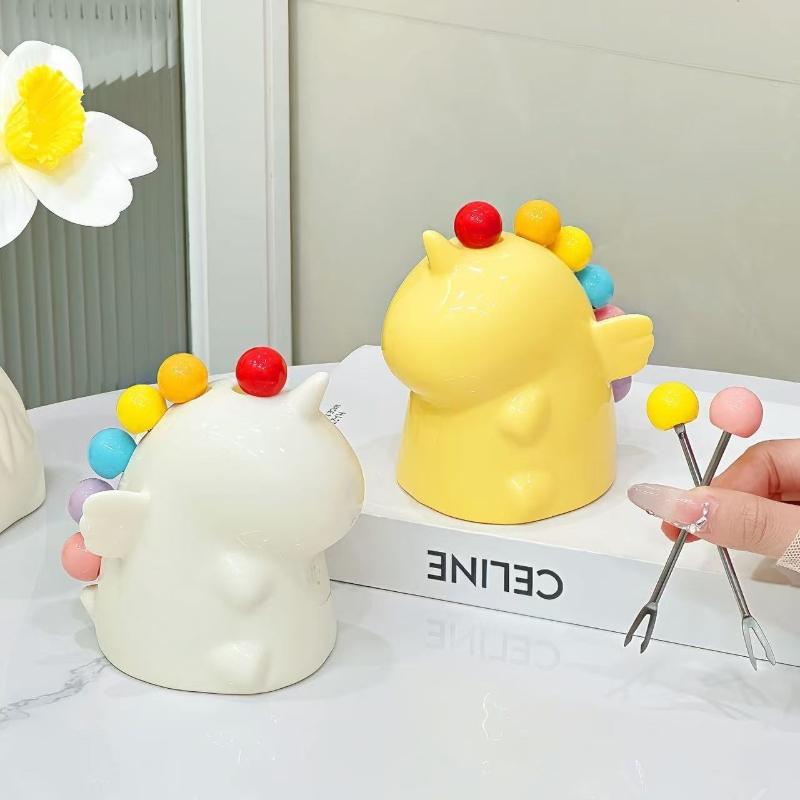 Creative Kawaii Stainless Steel Fruit Fork Cute Storage Set Fruit Fork Kitchen Storage Coffee Tea Dessert Fork Gift Set