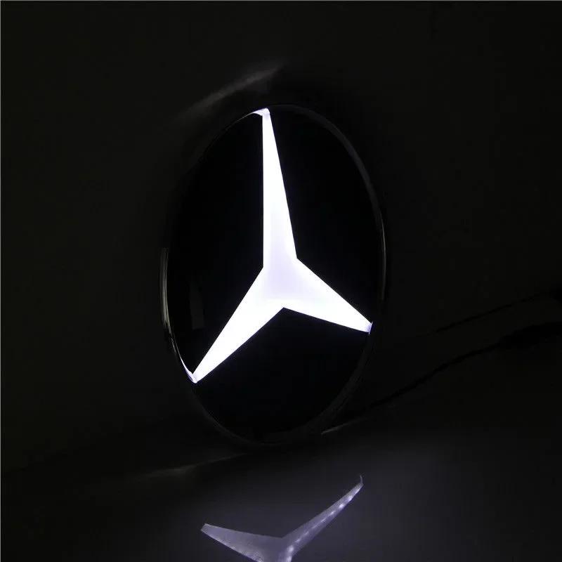Hot Car Sticker 3D LED Badge Car Front Grill Logo Light For Mercedes Benz W213 E-Class Emblem Luminous Decorative Light