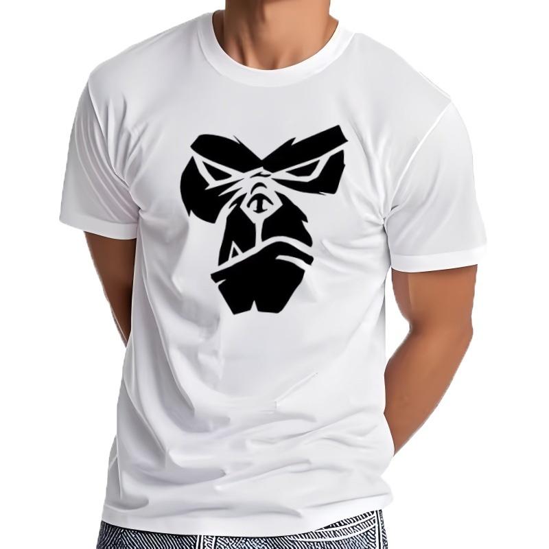 T-shirt With Gorilla Face Print Summer T-shirts For Men And Women 100% Cotton With Round Neck