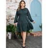 Spring and Autumn Women's Dress Plus Size Printed Long Sleeve Dresses