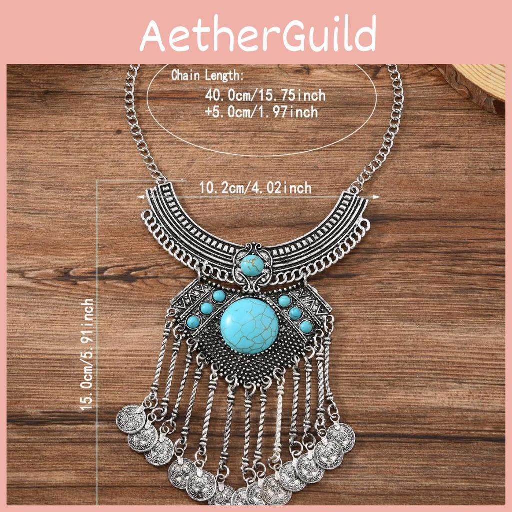Traditional Necklace With Vintage Silver Tone And Cultural Motifs For Ethnic Style Collectors