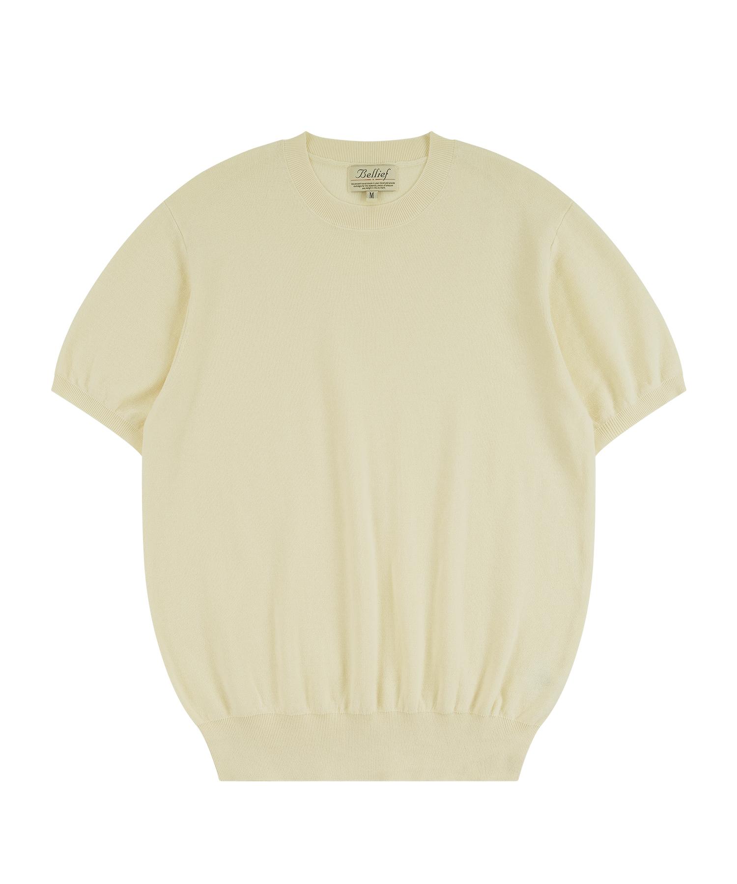 Belief Essential Comfort Short Sleeve Round Knit (Ecru) Ecru/M