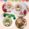1 Set Interchangeable Wooden Welcome Sign with Seasonal Hat Accessories Gnome Highland Cow Hanging Front