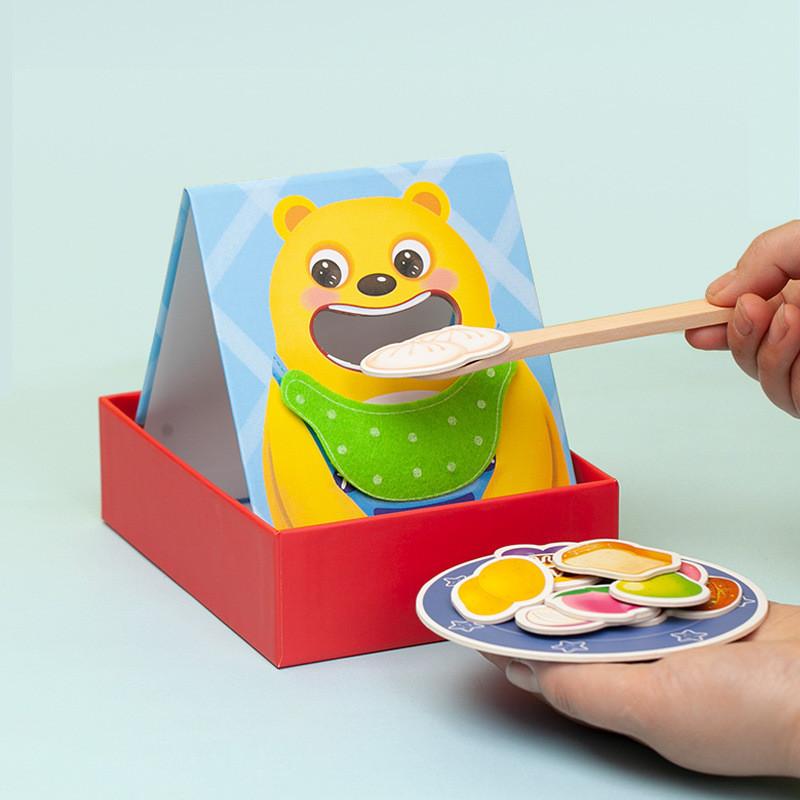 Wooden Toy Learning For Kids With Feeding Roleplay Cognitive Training Skill