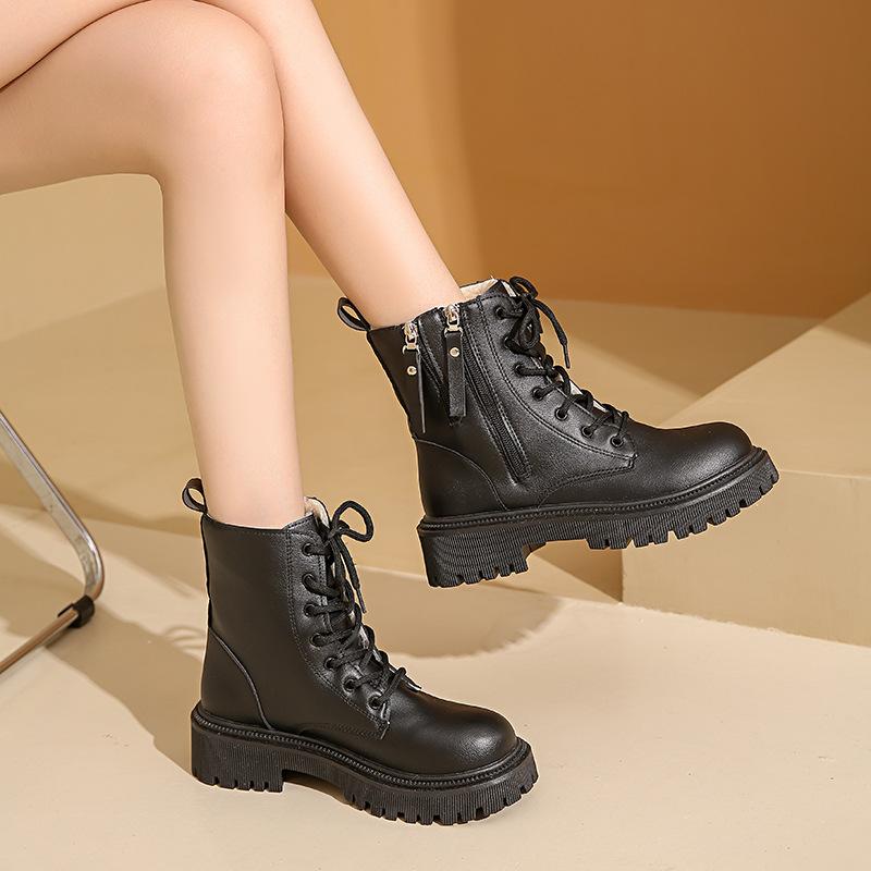 Chunky Heels New Women's Shoes, Fashionable and Casual, Thick-soled Ankle Boots