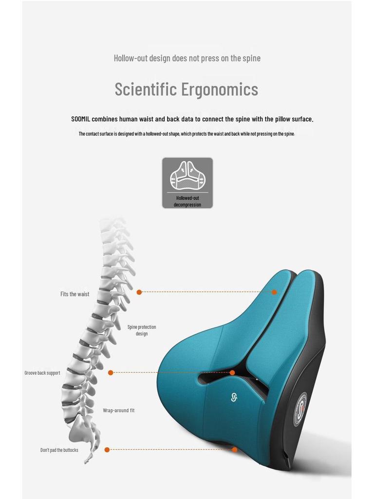 Memory Foam Car Lumbar Support Cushion for Driver and Passenger Seats