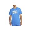 Nike Logo Print Rundhals Sport T-Shirt Herren Oberteile Blau DR7808-435