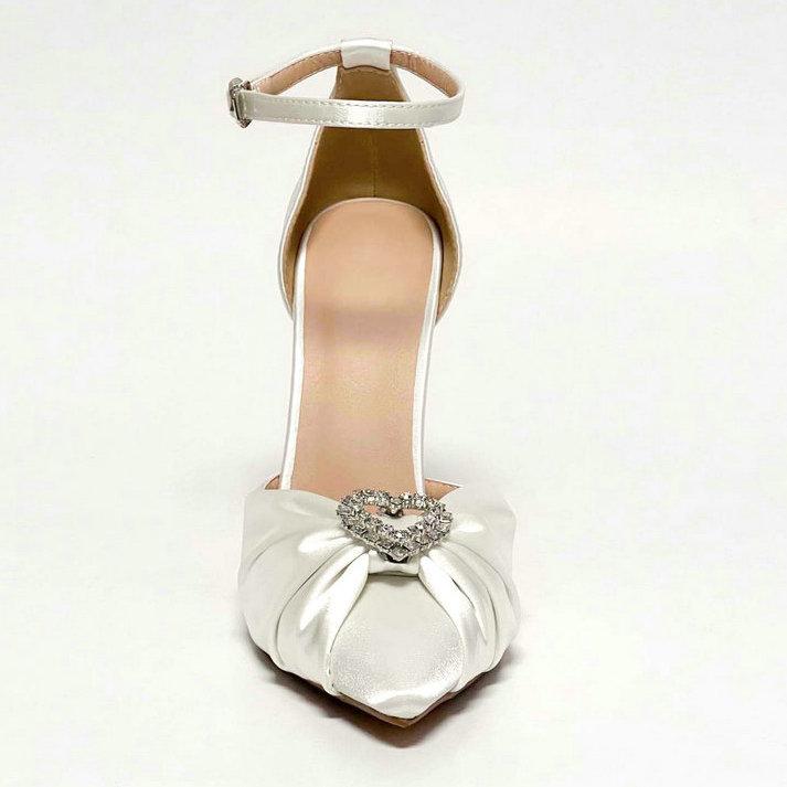 Love Diamond-Bow High Heels 2025 New French Socialite Style Pointy Thin Heel Hollow Toe Sandals