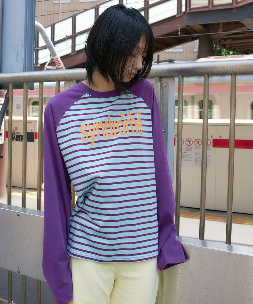 LARTIGENT L27 Syndrome Stripe T-Shirt(Purple)