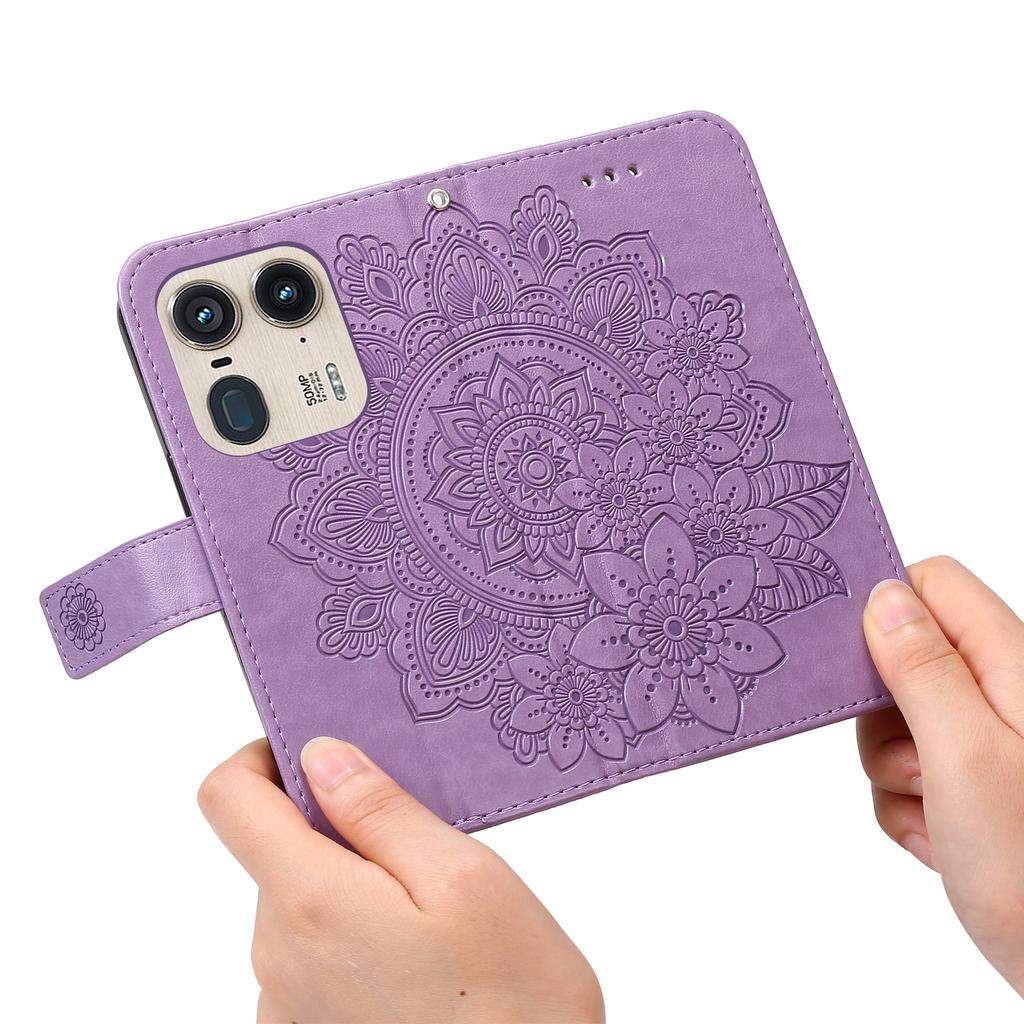 For Motorola Edge 50 Ultra 5G/Moto X50 Ultra 5G Case Floral Pattern PU Leather Wallet Stand Phone Cover