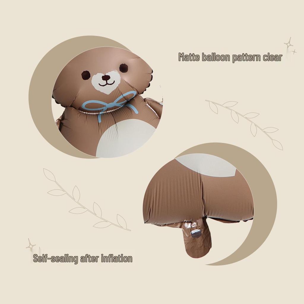Matte Aluminum Capybara Cartoon Balloons for Kids' Birthday Party Decorations