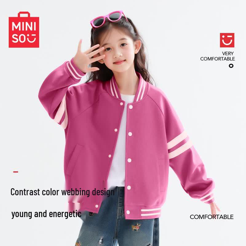 MINISO 2026 Spring/Autumn Kids' Casual Baseball Jacket