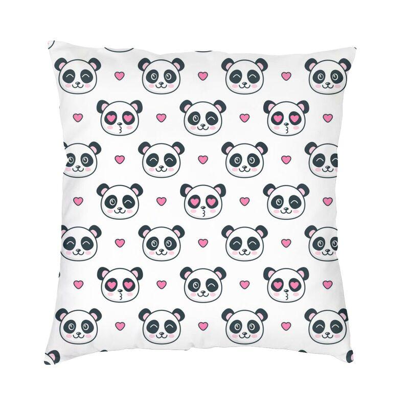 Kawaii Panda Bear Patterns Cushion Cover Sofa Home Decor Animal Cartoon Square Throw Pillow Case 45X45