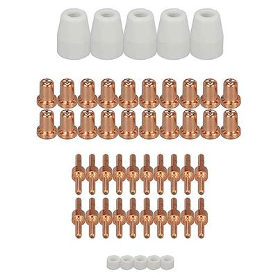 A84X-50Pcs Plasma Cutter Consumables Torch Tip Electrode Nozzles Kit For PT-31 JG-40 WSD-LG40 Fit CUT 50D 50 40 Plasma Cutter