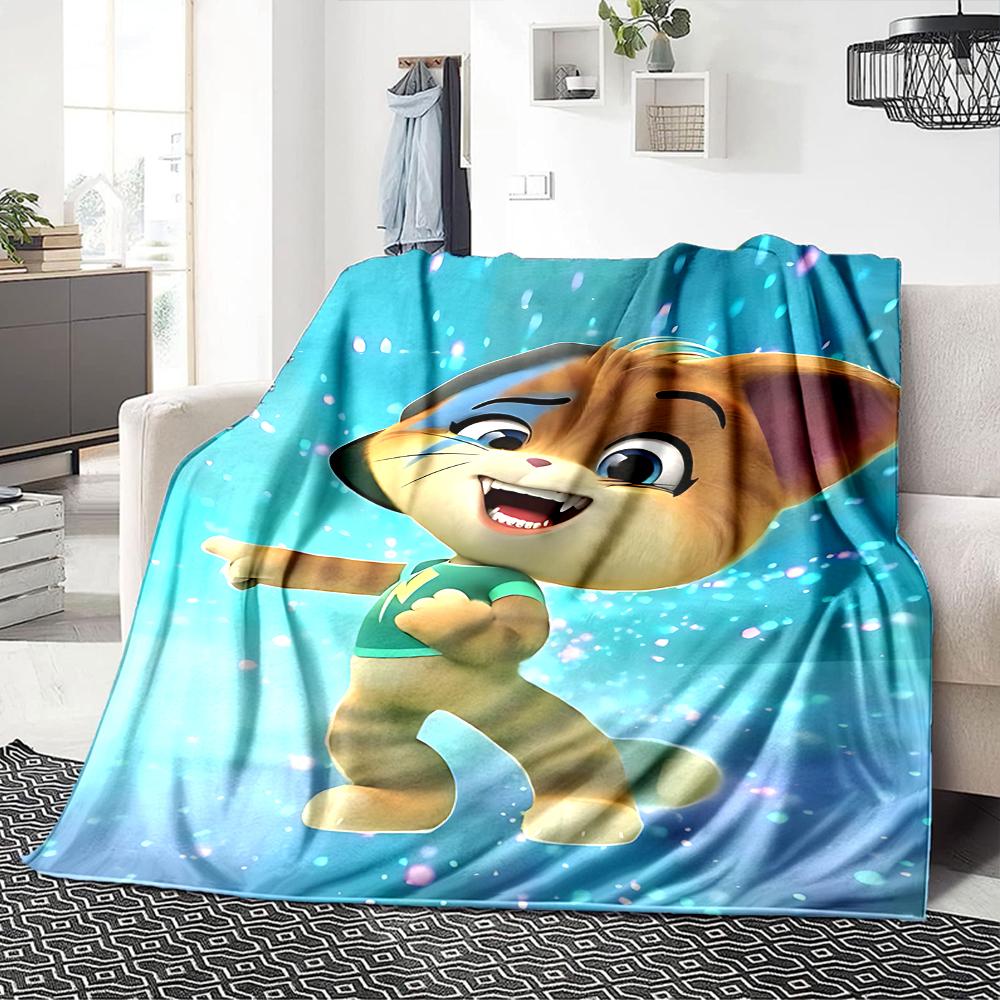 1Pc Cat Adventure Blanket For Couch Bed Plush Cozy Fuzzy Blanket Super Soft Warm Blankets For Fall And Winter 0918266