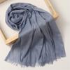 Foreign Trade Silk Scarf Cotton And Linen Headscarf Women'S Spring And Summer Solid Color Japanese And Korean Scarf Sun Protection Warm Shawl Hair