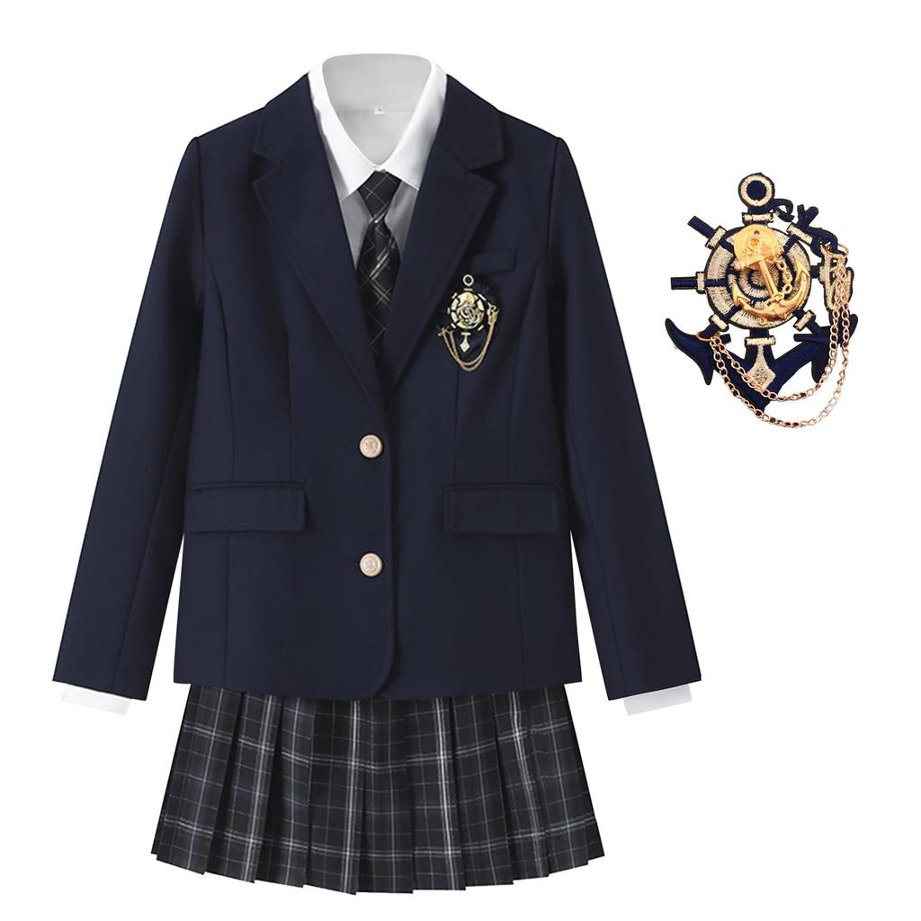 Authentic School Blazer and Jacket Set with Set for JK High School Graduation and Entrance British and Class Available in 5 Navy and Perfect for