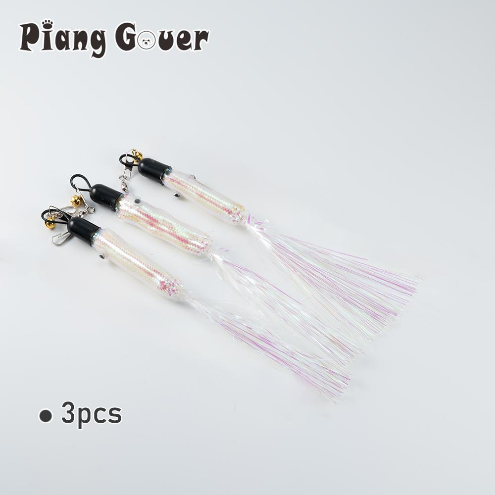 

Tassel Fish Replacement Head for Simulated Small Silver Fish Cat Teaser Pet Toy Supplies