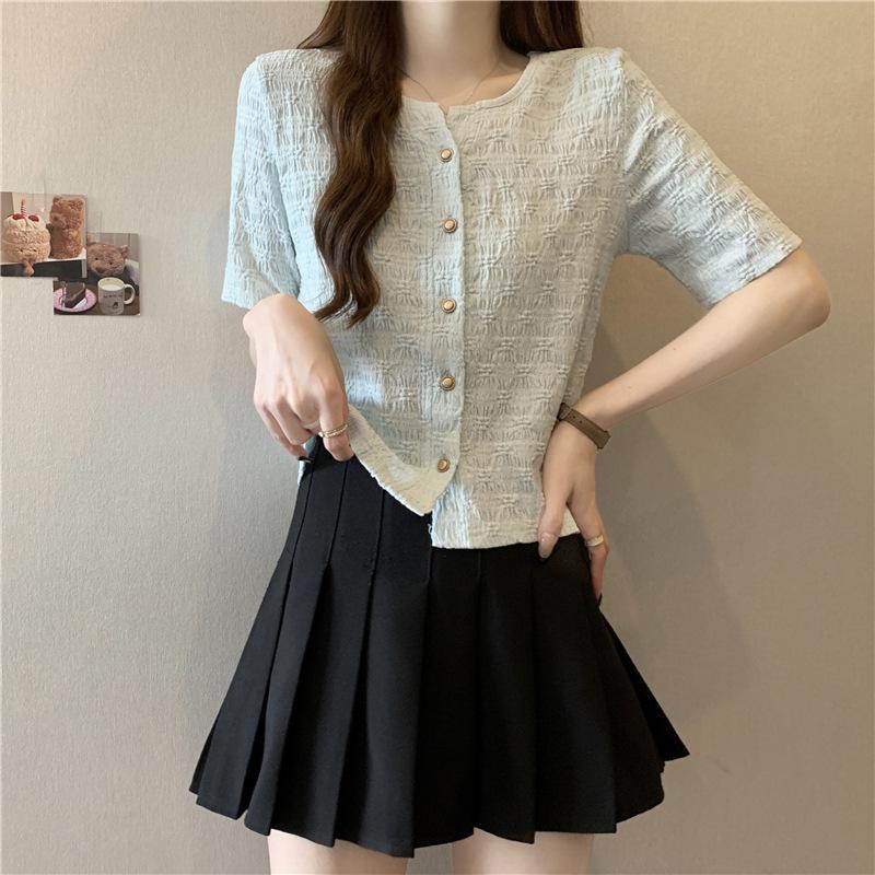 Women's Round-Neck Short-Sleeve Shirt - Korean Design (Summer 2024)