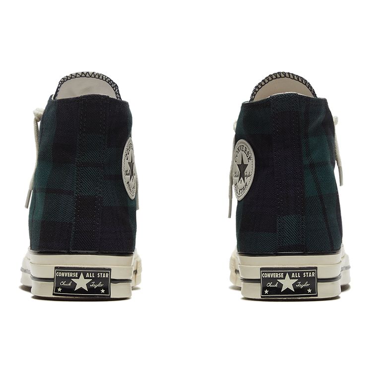 Converse 1970s Chuck Taylor All Star Zip Plaid High Top Canvas Shoes Unisex Sneakers Green Black 169258C