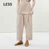 LESS 2025 Summer Cotton Straight-Leg Cropped Trousers
