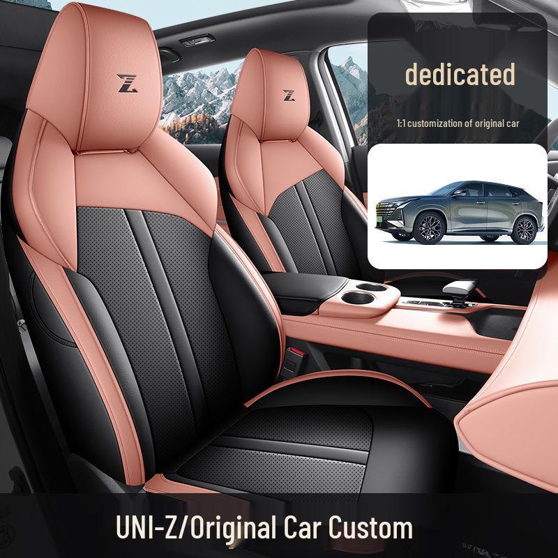 UNI-Z Car Seat Cushion Set: New Model, Premium Leather, Universal Fit for All Seasons
